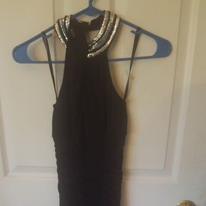 Sequined Collar Body Con Dress